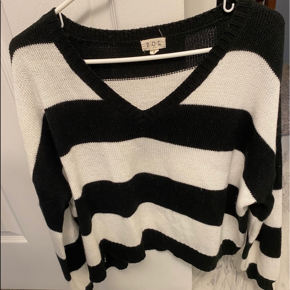 Black and white striped sweater